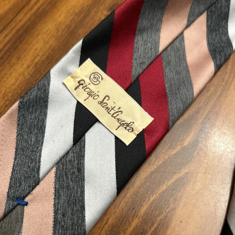 Lot 10 Vintage Necktie 3 Inch Blue Brown Mauve Pink Stripes